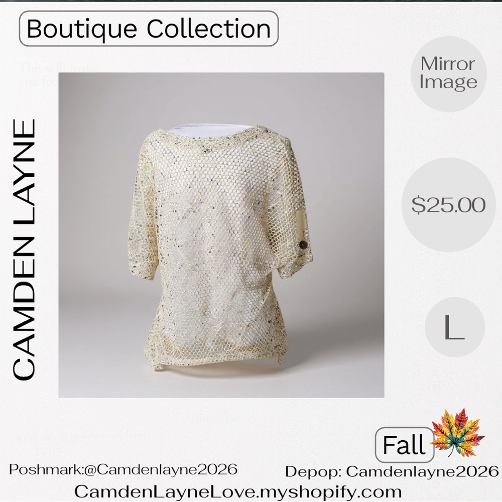 Mirror Image Elegant Cream Crochet Top - Picture 4 of 9